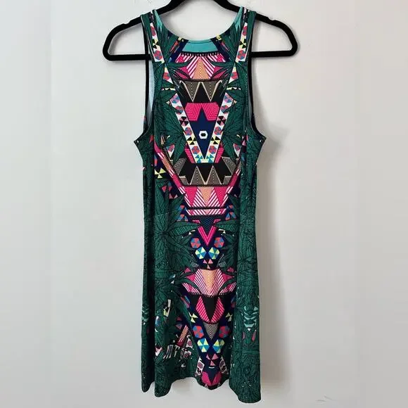 Mara Hoffman Maristar Green Geometric Midi Dress Size Medium - Picture 3 of 6